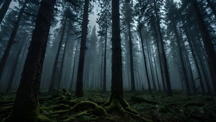 Obraz premium Dark sky with cloud. Cinematic horror nature bakcground.