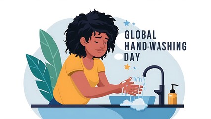 Global Handwashing Day, Poster, Banner, illustration Vector Art, Handwashing Day, Social Media Poster.   
