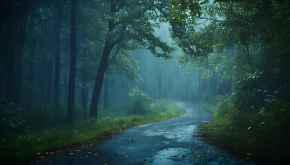 Obraz premium rainy day scene wallpaper
