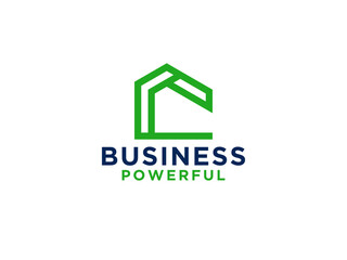 Abstract Initial Letter C Logo. Linear Style with Negative Space line Icon isolated on White Background.