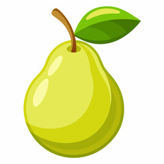 Pear cartoon isolated on white, pear vector illustration, pear vector art, pear silhouette, food icon, pears line art, eps
