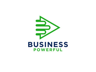 Simple Arrow Up Logo. Geometric Speed Arrow Shape isolated on White Background. Usable for Business and Technology Logos.