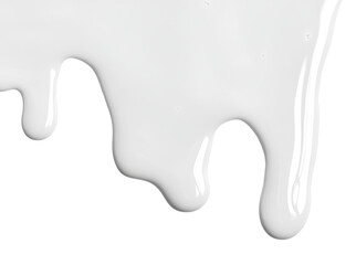 Spilled milk puddle isolated on white background and texture, top view