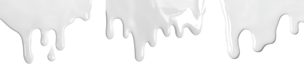 Spilled milk puddle isolated on white background and texture, top view