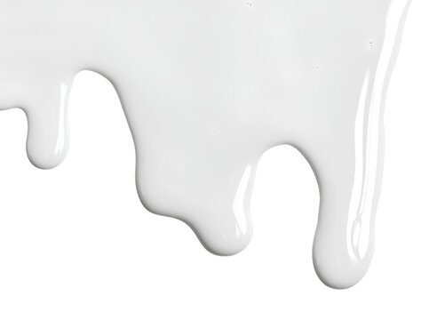 Spilled milk puddle isolated on white background and texture, top view