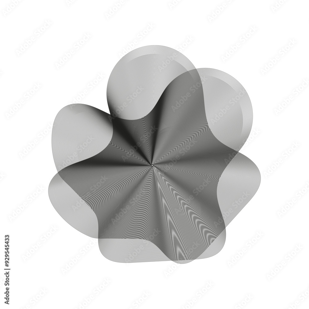 Aufkleber abstract wave pattern shape. monochrome fluid form. flowing lines concept. vector illustration.