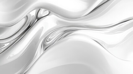 Abstract white waves create a smooth, flowing texture with a glossy finish.