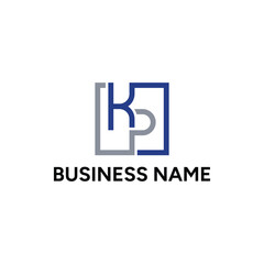 Letter KP Rectangle Logo Concept