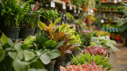 Obraz premium Plant Shopping: Head to a nursery or garden center to explore a variety of plants. Pick out some new greenery to enhance and brighten your home environment. 