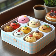 Cute and Colorful Dessert Gift Box with Smiley Faces