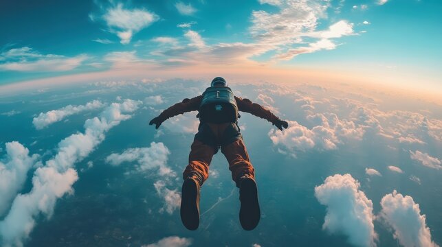 Sky diving extreme sport 