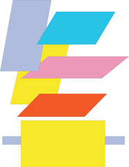 set of colorful origami banners