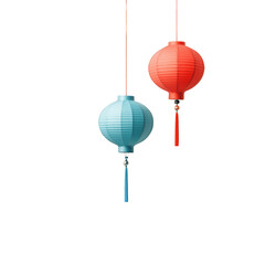 Obraz premium Red and Blue Paper Lanterns
