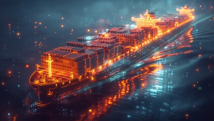 Digital Cargo Ship Sailing Through the Digital Sea