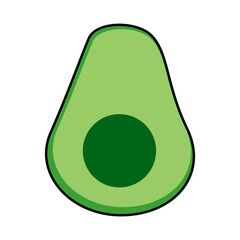 Avocado logo,  Fruits food avocado slice line icon, Green avocado illustration, Colored and outline graphic design