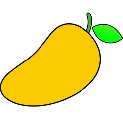 Mango fruit vector isolated, Mango icon. Flat illustration of mango vector icon for web design