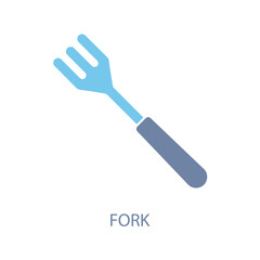 fork concept line icon. Simple element illustration. fork concept outline symbol design.