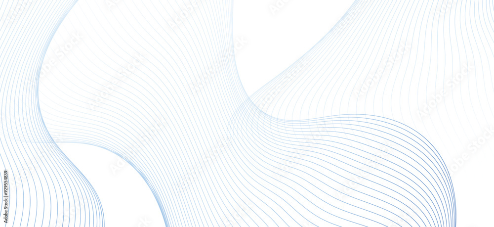 Aufkleber curve wave seamless flowing particles. modern transparent line art striped. blue minimal round lines
