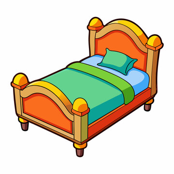 recommend clip art: Bed with pillows cartoon isolated on white, bed with pillows vector illustration, bed vector art, bed silhouette, furniture icon, beds line art, eps