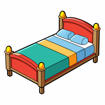 recommend clip art: Bed with pillows cartoon isolated on white, bed with pillows vector illustration, bed vector art, bed silhouette, furniture icon, beds line art, eps
