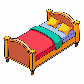recommend clip art: Bed with pillows cartoon isolated on white, bed with pillows vector illustration, bed vector art, bed silhouette, furniture icon, beds line art, eps