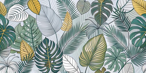 seamless background with leaves