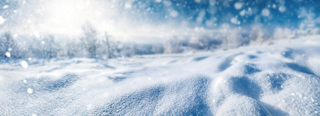 Snowdrift with snowfall in the winter season beauty nature background