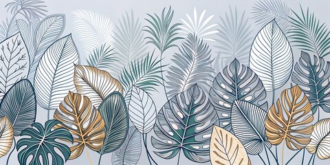 seamless background with leaves