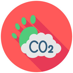 Carbon Footprint rounded multi color icon, related to ecology and environment theme. Use for modern concept, UI or UX kit, web and app development.