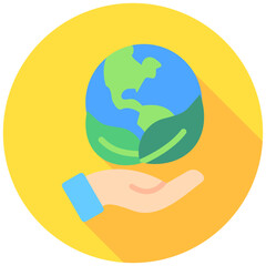 Eco Friendly rounded multi color icon, related to ecology and environment theme. Use for modern concept, UI or UX kit, web and app development.