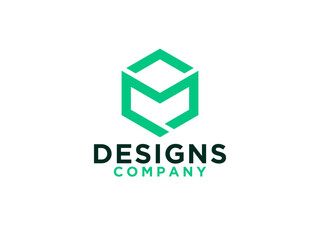 Letter M Business Logo Flat Vector Design.