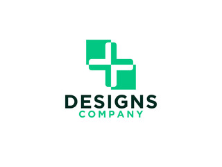 Fototapeta premium Healthcare Medical Logo. Abstract Flower Symbol with Negative Space Cross Sign inside.