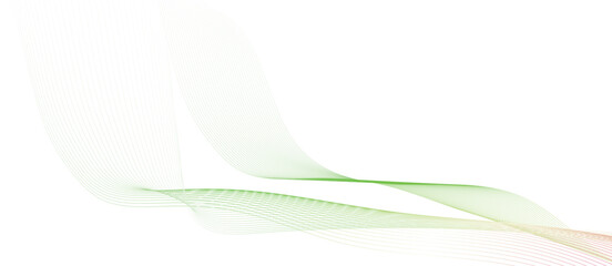 Abstract wavy green background. Thin line wavy abstract vector background. Curve wave seamless pattern. Line art striped graphic template design	