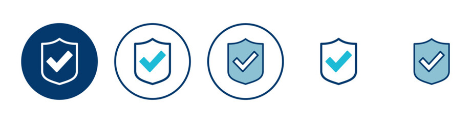 Shield check mark icon vector isolated on white background. Protection approve sign. Safe icon vector