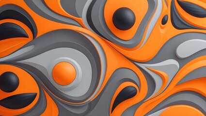 Wonderful orange and gray abstract surface background for wallpaper Wallpaper design for prints, banners, fabric, posters, covers, digital art vector illustration, generative ai