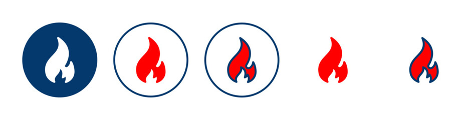 Fire icon vector isolated on white background. Fire flame icon template. Fire flames symbol vector
