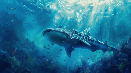 Fototapeta premium Whale shark in the ocean
