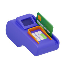 purple cash register 3d illustration