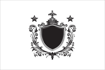 Abstract coat of arms shield Vector Silhouette. Vintage shield Vector Bundle Silhouette. Shield Vector Silhouette Bundle.