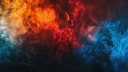 Fototapeta premium Abstract Cosmic Background with Red, Blue, and Orange Swirls and Glitter