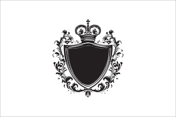 Abstract coat of arms shield Vector Silhouette. Vintage shield Vector Bundle Silhouette. Shield Vector Silhouette Bundle.