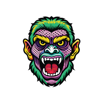 recommend clip art: A colorful comic book style monster with bold outlines.
