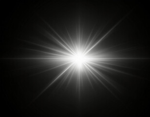 white light lens flare effect in black background