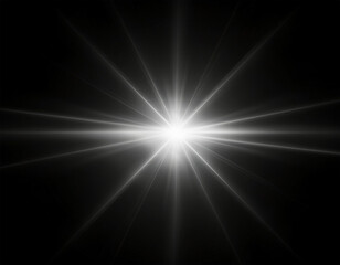 Obraz premium white light lens flare effect in black background