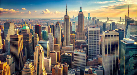 View of the business center of the city. Urban landscape