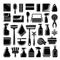 Cleaning cloth shiloute vector