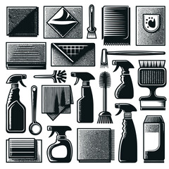 Cleaning cloth shiloute vector