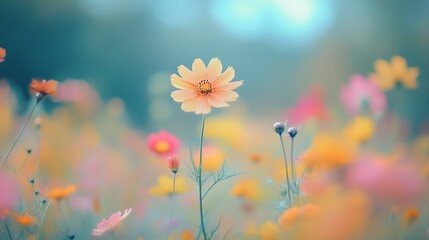 Obraz premium Flower in Field with Petals Forming a Hidden Symbol Among the Blossoms