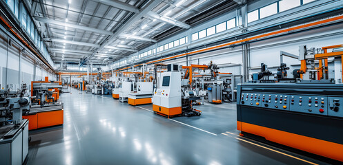 Modern manufacturing facility with advanced machinery and equipment during daytime