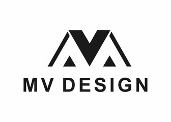 letter mv logo, design, Vector, illustration, creative icon, template